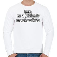PRINTFASHION Macskaszőrös - Férfi pulóver - Fehér férfi pulóver, kardigán