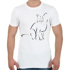 PRINTFASHION Macskusz - Férfi póló - Fehér férfi póló