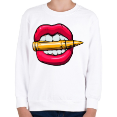 PRINTFASHION Mad lips - Gyerek pulóver - Fehér