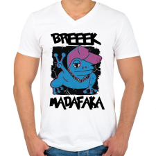PRINTFASHION Madafaka - béka breeek - Férfi V-nyakú póló - Fehér férfi póló