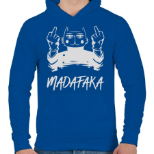 PRINTFASHION Madafaka - macska sötét alaphoz - Férfi kapucnis pulóver - Királykék férfi pulóver, kardigán