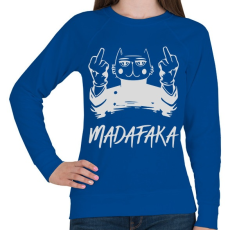 PRINTFASHION Madafaka - macska sötét alaphoz - Női pulóver - Királykék