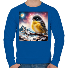 PRINTFASHION Madár - Férfi pulóver - Királykék