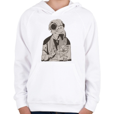 PRINTFASHION Madár koponya - Gyerek kapucnis pulóver - Fehér