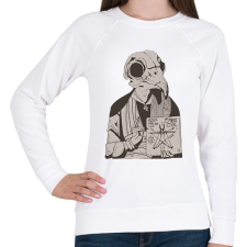 PRINTFASHION Madár koponya - Női pulóver - Fehér női pulóver, kardigán