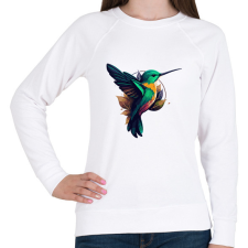 PRINTFASHION Madár  - Női pulóver - Fehér női pulóver, kardigán