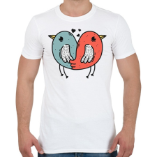 PRINTFASHION Madár szerelem - Férfi póló - Fehér férfi póló
