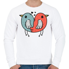 PRINTFASHION Madár szerelem - Férfi pulóver - Fehér férfi pulóver, kardigán
