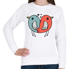 PRINTFASHION Madár szerelem - Női pulóver - Fehér