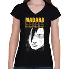 PRINTFASHION Madara - Női V-nyakú póló - Fekete női póló