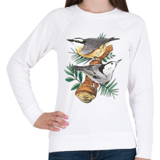 PRINTFASHION Madarak - Női pulóver - Fehér