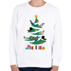 PRINTFASHION Madaras karácsonyfa - Gyerek pulóver - Fehér