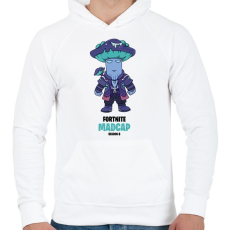 PRINTFASHION Madcap - Fortnite Season 8 - Férfi kapucnis pulóver - Fehér