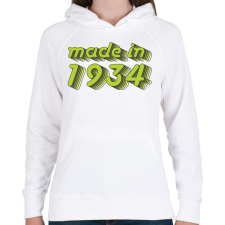 PRINTFASHION made-in-1934-green-grey - Női kapucnis pulóver - Fehér női pulóver, kardigán