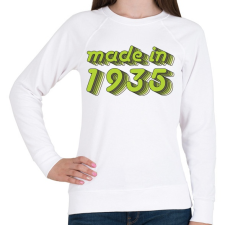 PRINTFASHION made-in-1935-green-grey - Női pulóver - Fehér női pulóver, kardigán