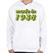 PRINTFASHION made-in-1938-green-grey - Gyerek kapucnis pulóver - Fehér gyerek pulóver, kardigán