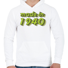 PRINTFASHION made-in-1940-green-grey - Férfi kapucnis pulóver - Fehér férfi pulóver, kardigán