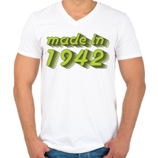 PRINTFASHION made-in-1942-green-grey - Férfi V-nyakú póló - Fehér