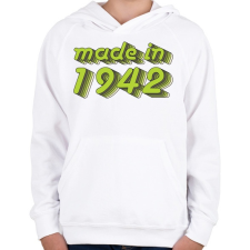 PRINTFASHION made-in-1942-green-grey - Gyerek kapucnis pulóver - Fehér gyerek pulóver, kardigán