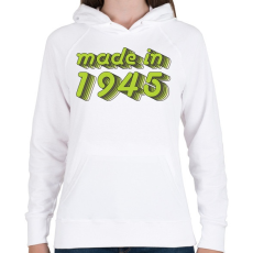 PRINTFASHION made-in-1945-green-grey - Női kapucnis pulóver - Fehér