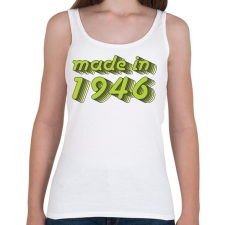 PRINTFASHION made-in-1946-green-grey - Női atléta - Fehér női trikó