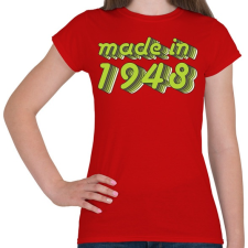 PRINTFASHION made-in-1948-green-grey - Női póló - Piros női póló