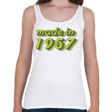 PRINTFASHION made-in-1957-green-grey - Női atléta - Fehér női trikó
