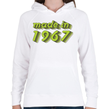 PRINTFASHION made-in-1967-green-grey - Női kapucnis pulóver - Fehér női pulóver, kardigán