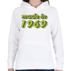 PRINTFASHION made-in-1969-green-grey - Női kapucnis pulóver - Fehér