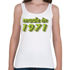 PRINTFASHION made-in-1971-green-grey - Női atléta - Fehér női trikó