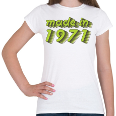 PRINTFASHION made-in-1971-green-grey - Női póló - Fehér