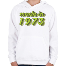 PRINTFASHION made-in-1973-green-grey - Gyerek kapucnis pulóver - Fehér