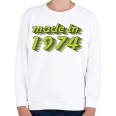 PRINTFASHION made-in-1974-green-grey - Gyerek pulóver - Fehér