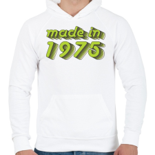 PRINTFASHION made-in-1975-green-grey - Férfi kapucnis pulóver - Fehér férfi pulóver, kardigán