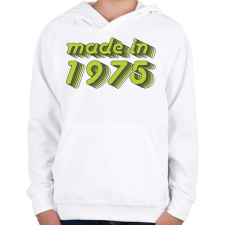 PRINTFASHION made-in-1975-green-grey - Gyerek kapucnis pulóver - Fehér gyerek pulóver, kardigán