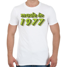 PRINTFASHION made-in-1977-green-grey - Férfi póló - Fehér férfi póló