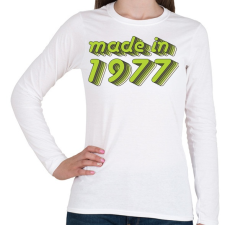 PRINTFASHION made-in-1977-green-grey - Női hosszú ujjú póló - Fehér női póló