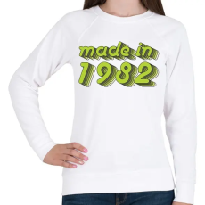 PRINTFASHION made-in-1982-green-grey - Női pulóver - Fehér