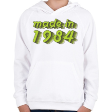 PRINTFASHION made-in-1984-green-grey - Gyerek kapucnis pulóver - Fehér