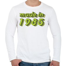 PRINTFASHION made-in-1985-green-grey - Férfi hosszú ujjú póló - Fehér férfi póló