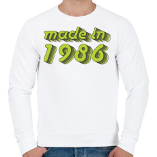 PRINTFASHION made-in-1986-green-grey - Férfi pulóver - Fehér