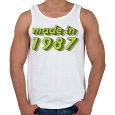 PRINTFASHION made-in-1987-green-grey - Férfi atléta - Fehér