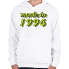PRINTFASHION made-in-1996-green-grey - Gyerek kapucnis pulóver - Fehér