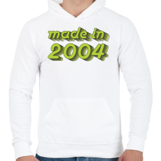 PRINTFASHION made-in-2004-green-grey - Férfi kapucnis pulóver - Fehér