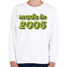PRINTFASHION made-in-2005-green-grey - Gyerek pulóver - Fehér gyerek pulóver, kardigán