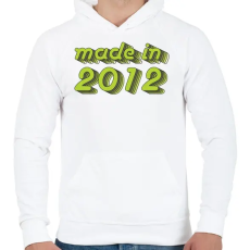 PRINTFASHION made-in-2012-green-grey - Férfi kapucnis pulóver - Fehér