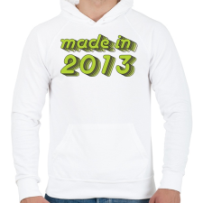 PRINTFASHION made-in-2013-green-grey - Férfi kapucnis pulóver - Fehér férfi pulóver, kardigán