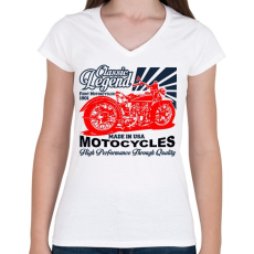 PRINTFASHION Made in USA - Női V-nyakú póló - Fehér