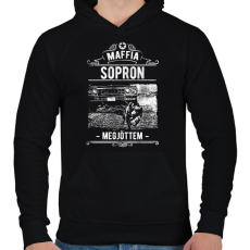 PRINTFASHION Maffia Sopron - Férfi kapucnis pulóver - Fekete