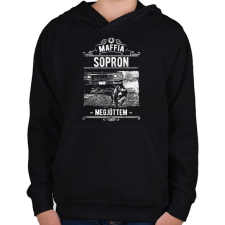 PRINTFASHION Maffia Sopron - Gyerek kapucnis pulóver - Fekete gyerek pulóver, kardigán